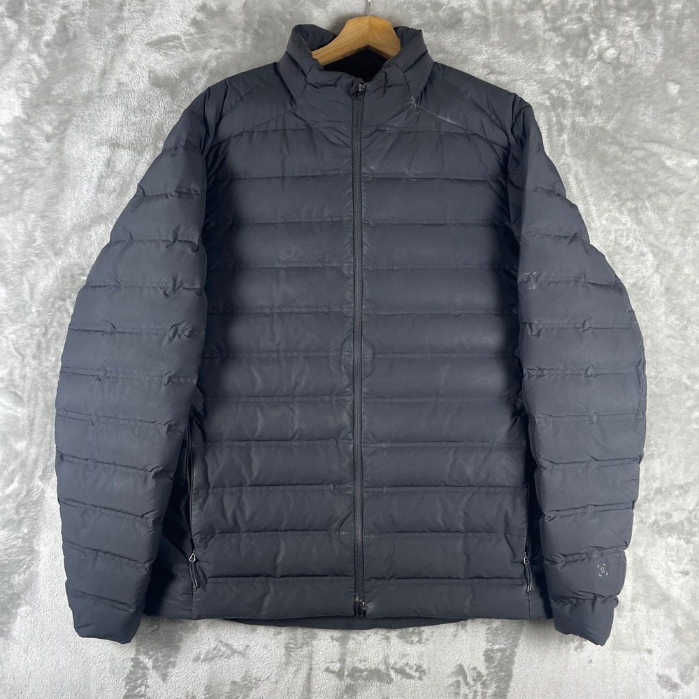 Lululemon Navigation 700 Down Jacket Men Large Black Puffer Full Zip LM4A09S